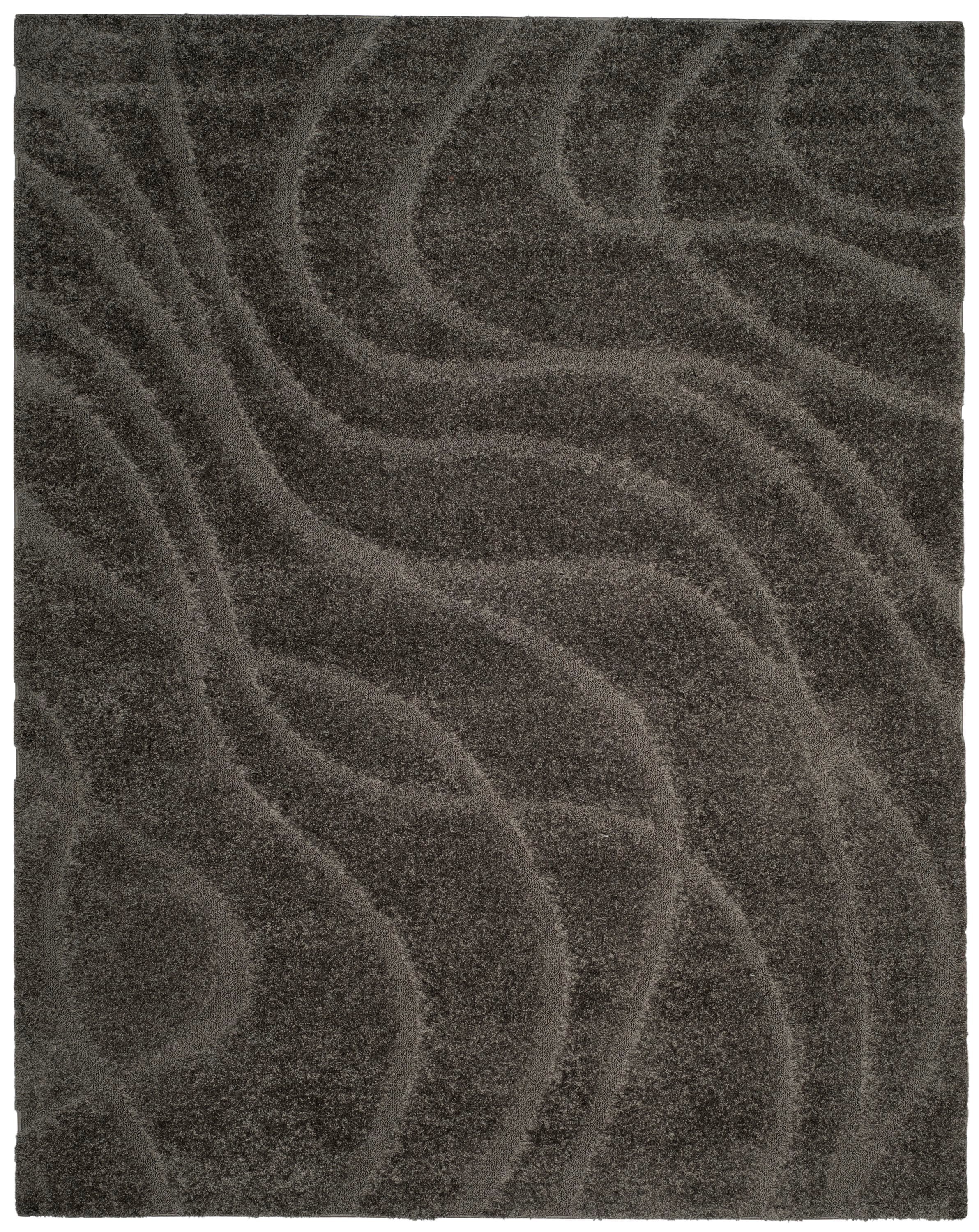 Gray 8' x 10' Handmade Tufted Abstract Shag Rug