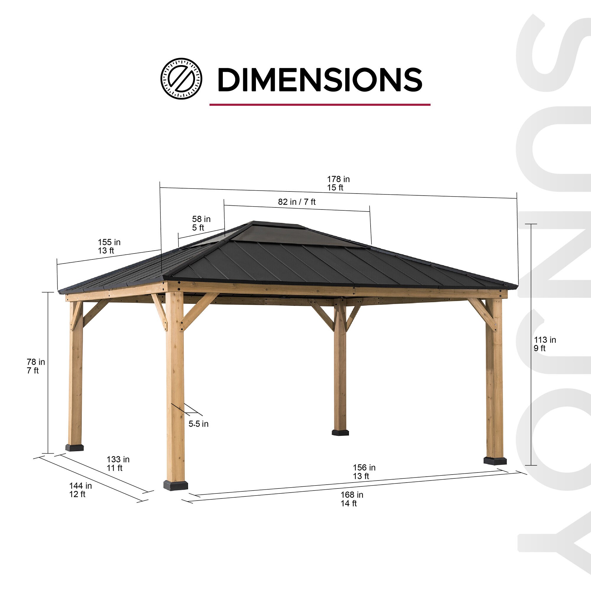 Sunjoy A102007600 Wood-Resin-Gazebos - View #2