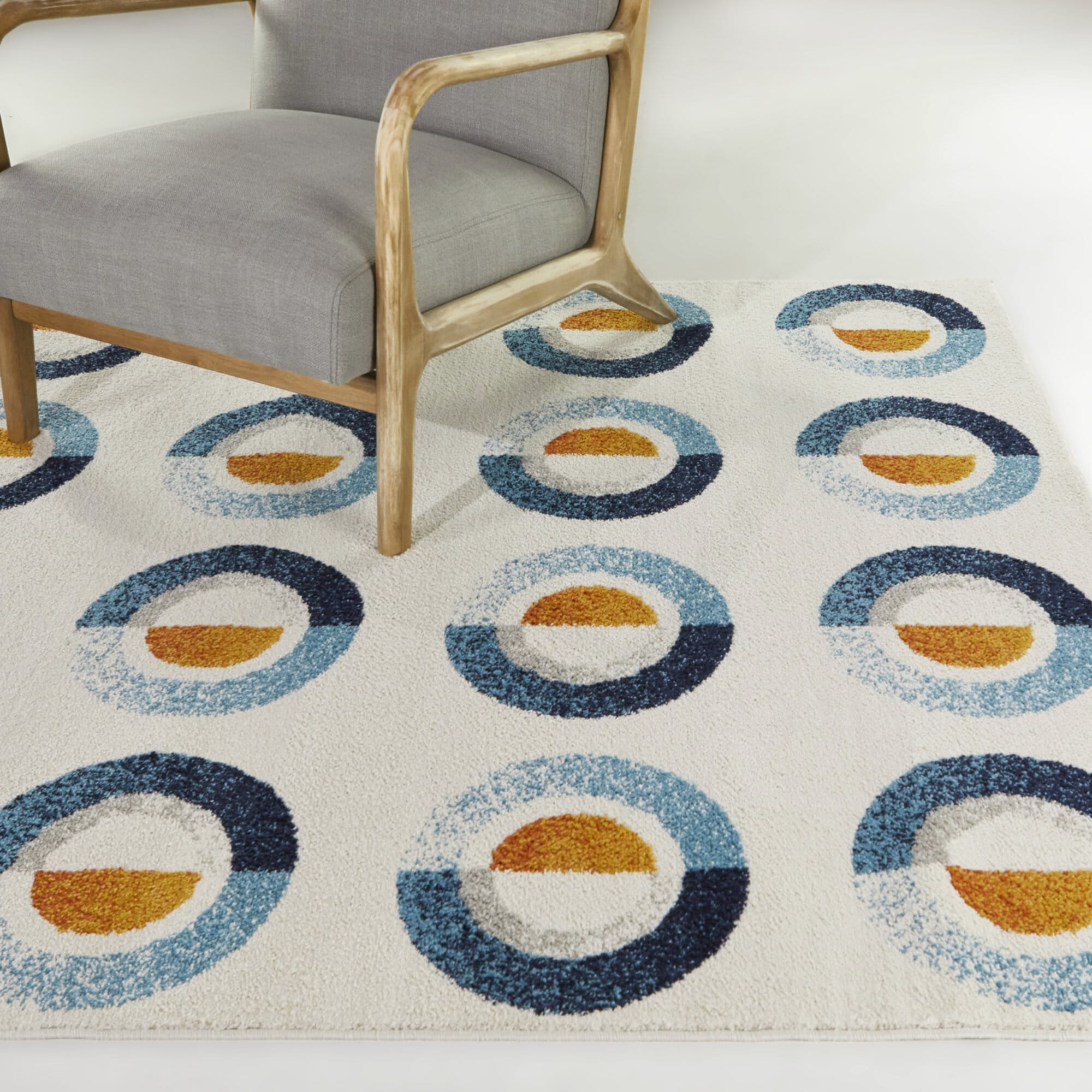 Balta 3111766 5 x 6 (ft) Polypropylene Cream Rectangular Indoor Geometric Mid-Century Modern Area rug