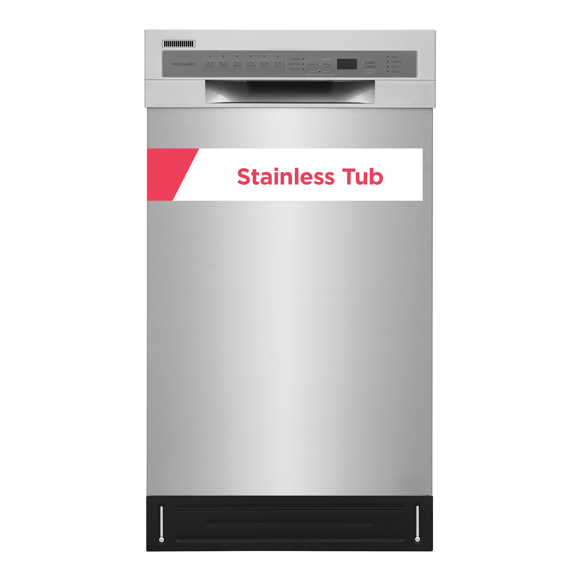 Frigidaire Stainless Steel Tub Front Control 18-in Built-In Dishwasher  (Stainless Steel) ENERGY STAR, 52-dBA in the Built-In Dishwashers  department at