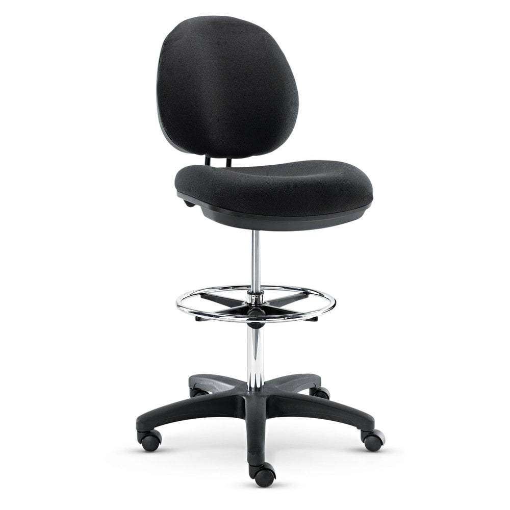 Alera ALEIN4616 Interval Series Adjustable Faux Leather Swivel Task Stool - Black