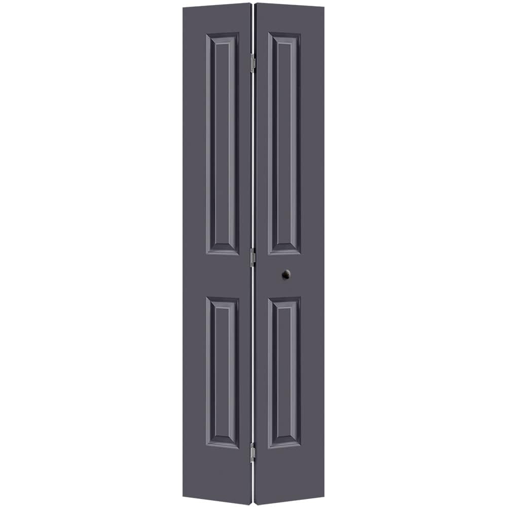 Masonite 1316257 Traditional 24-in x 80-in Slate 4 panel square Smooth Hollow core Prefinished Molded composite Closet Bifold Door ( Hardware Included )