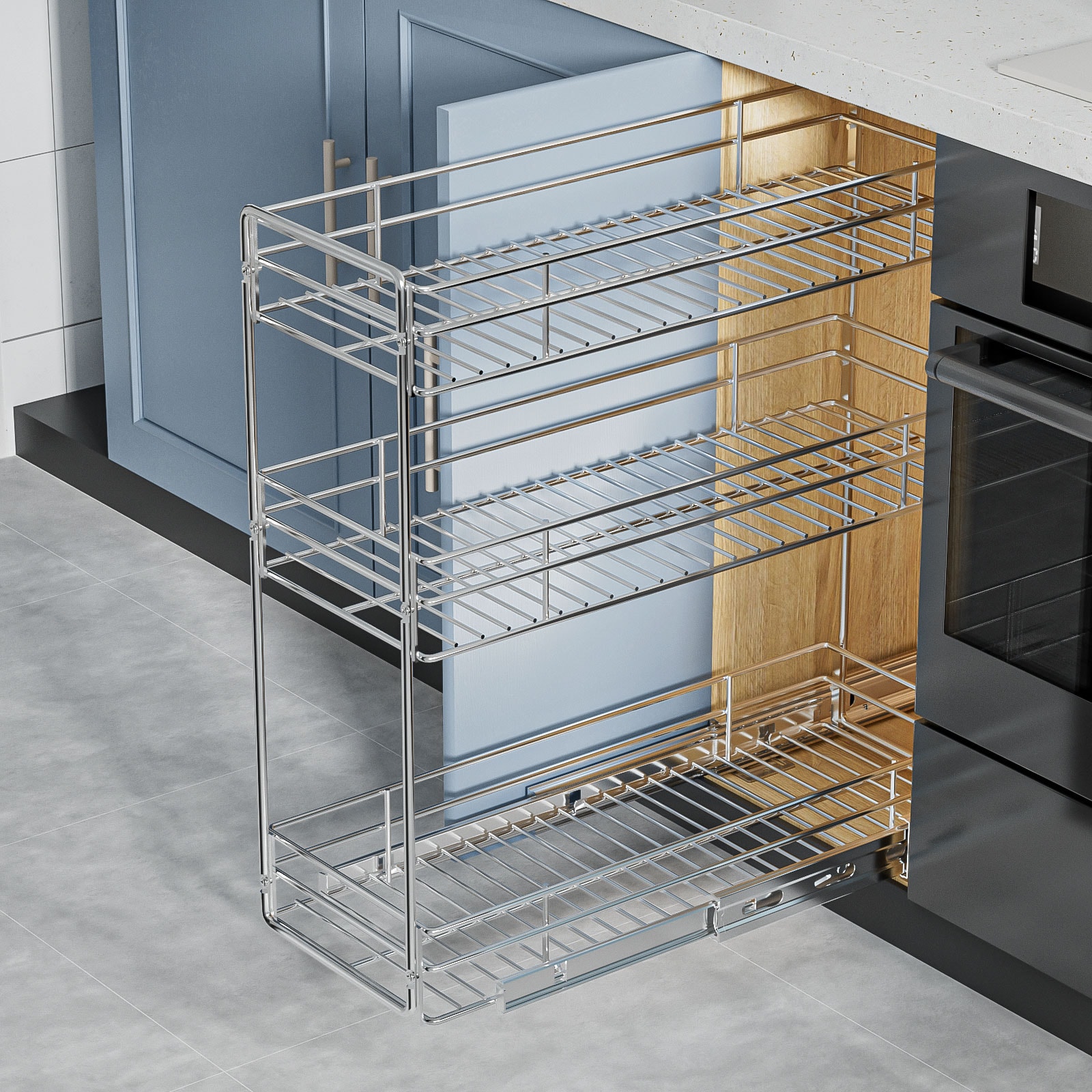 LOVMOR 3TIER-SPICE-OLD-5.5 Pull-Out-Cabinet-Baskets - View #5