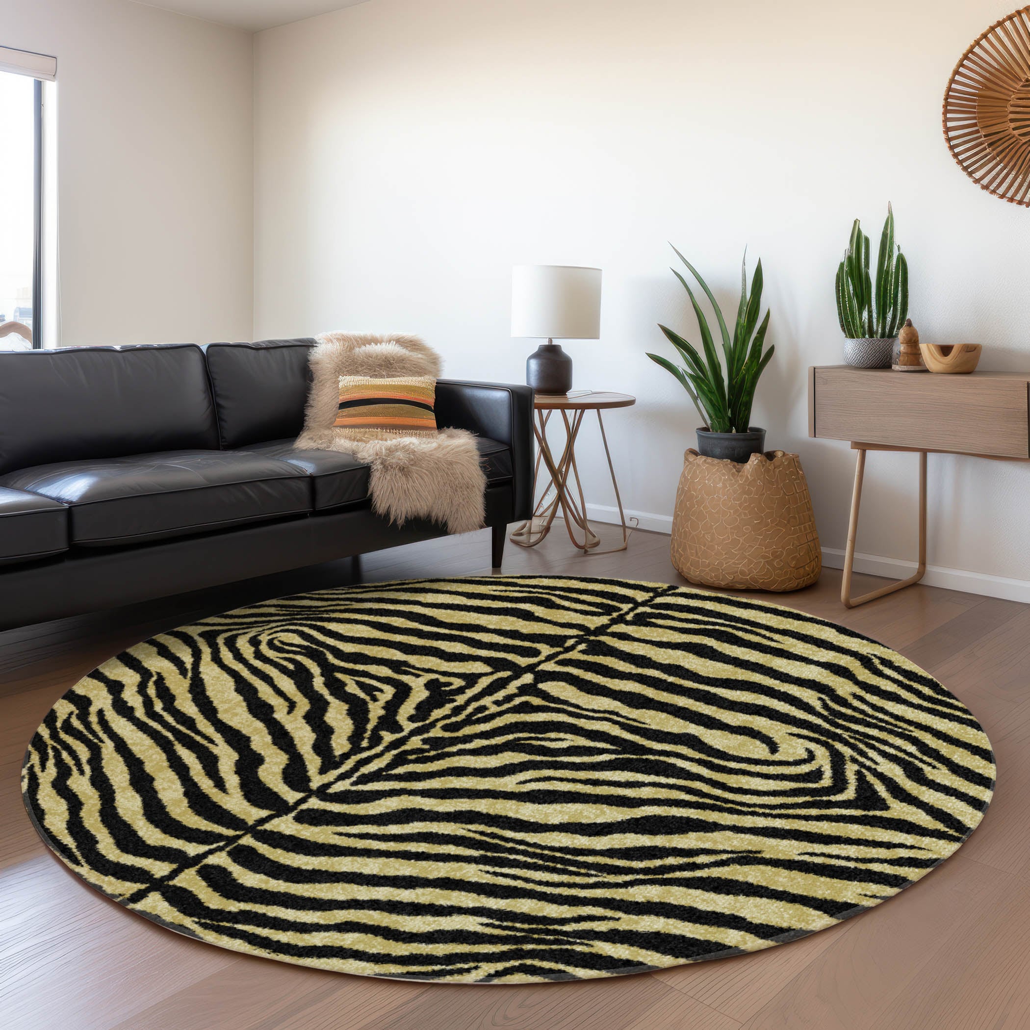 Addison Rugs AMF42GI8RO Mayfield AMF42GI 8 x 8 (ft) Loomed Polyester Gilded Round Indoor Abstract Machine washable Area rug