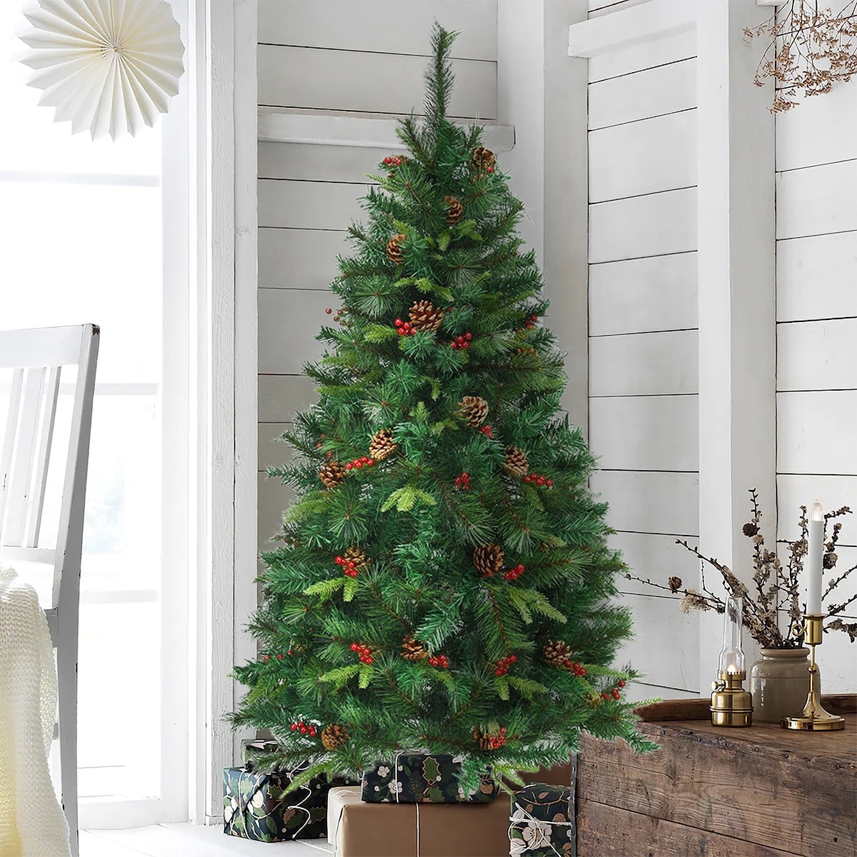 Forclover HYFW-TR812 5-ft Pre-lit Artificial Christmas Tree with LED Lights