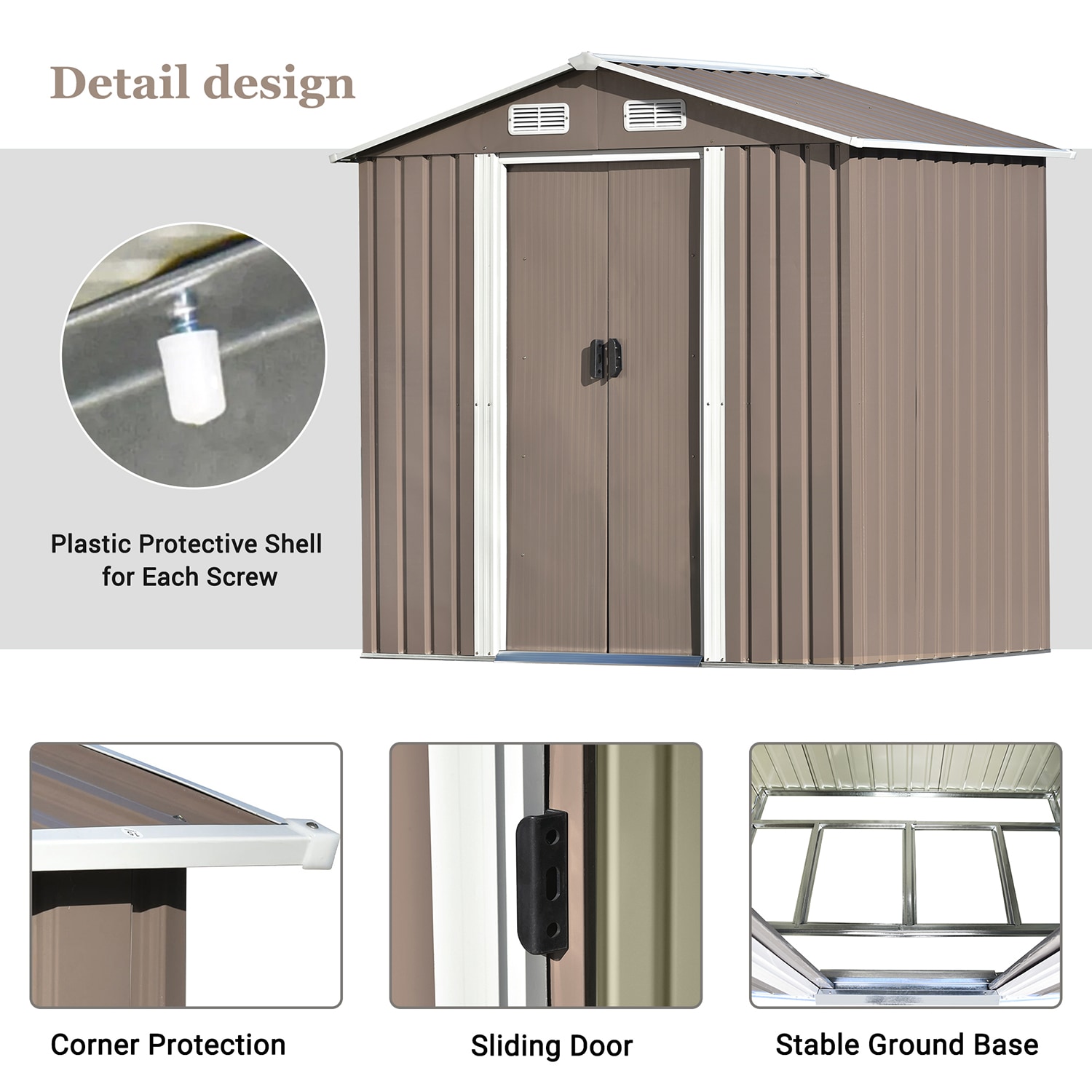 SINOFURN SYA010305GY Metal-Storage-Buildings-Sheds - View #7