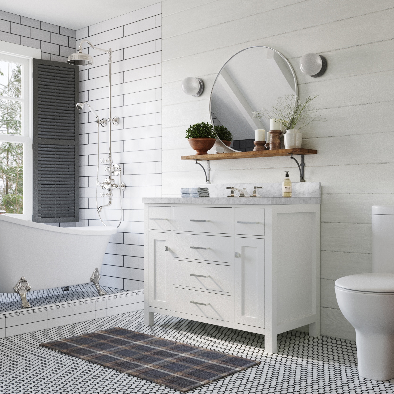 Beaumont Decor Hampton 43-in White Undermount Single Sink Bathroom ...