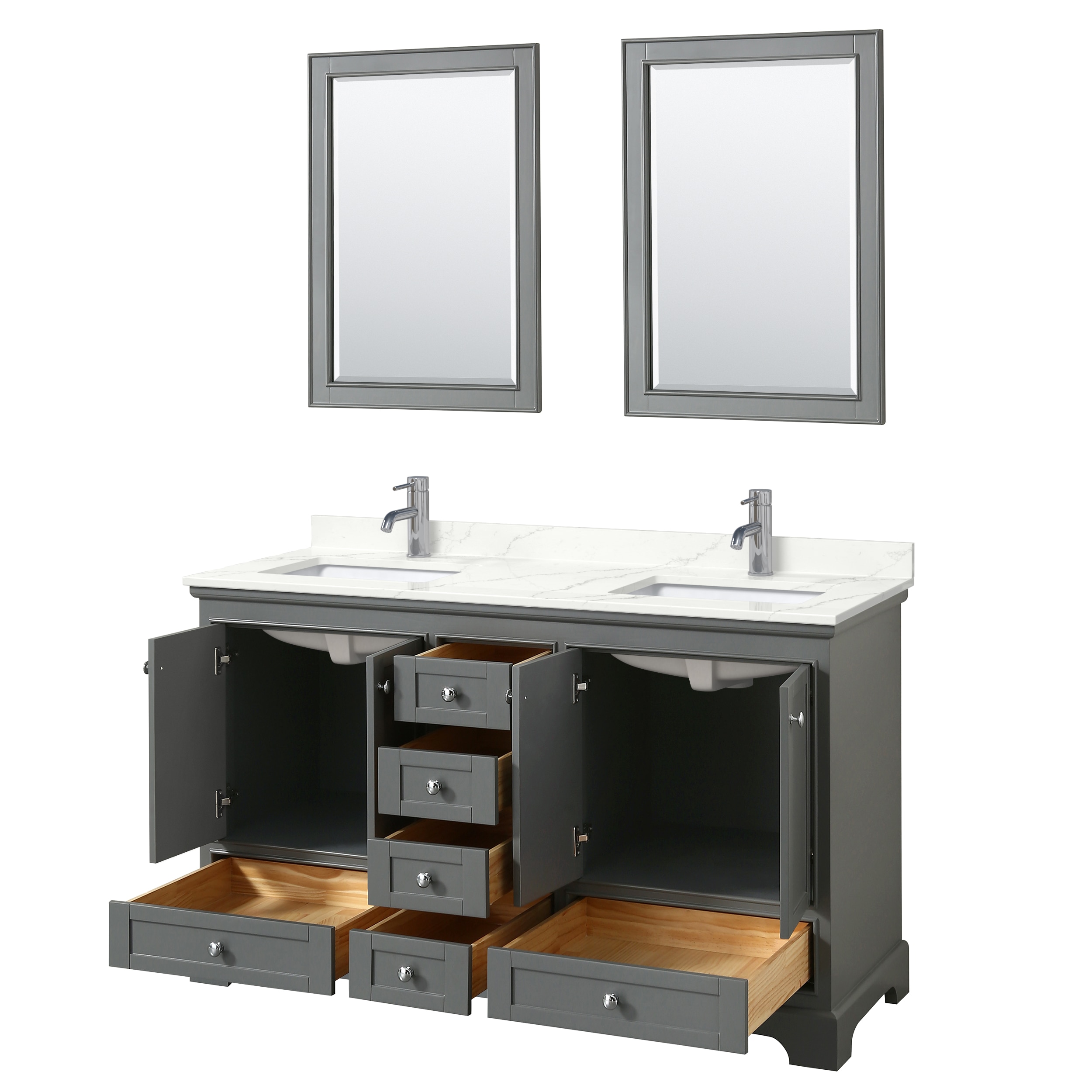Wyndham Collection WCS202060DKGGTUNSM24 Bath-Vanity-Combo - View #2