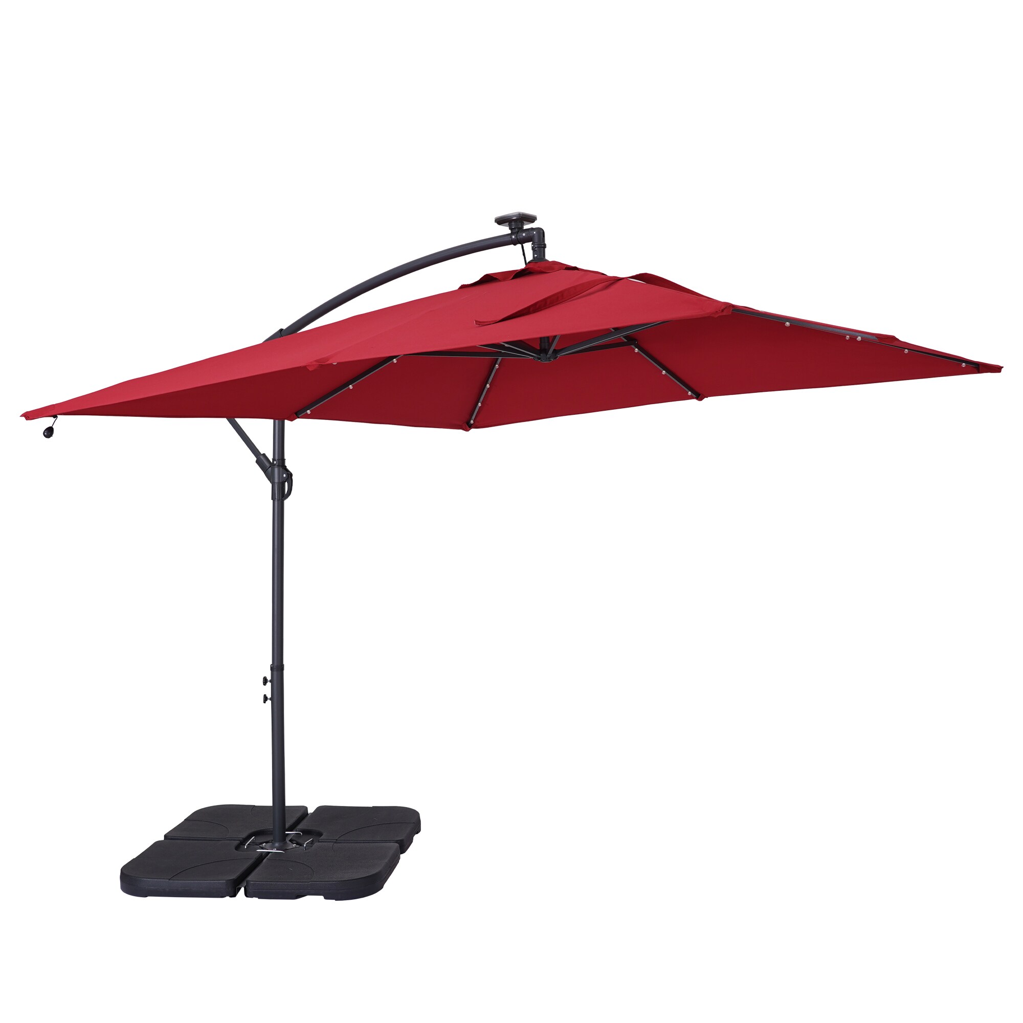 CASAINC WF-OP2808TN 8.5-Feet Aluminum Red Cantilever Patio Umbrella with Lights and