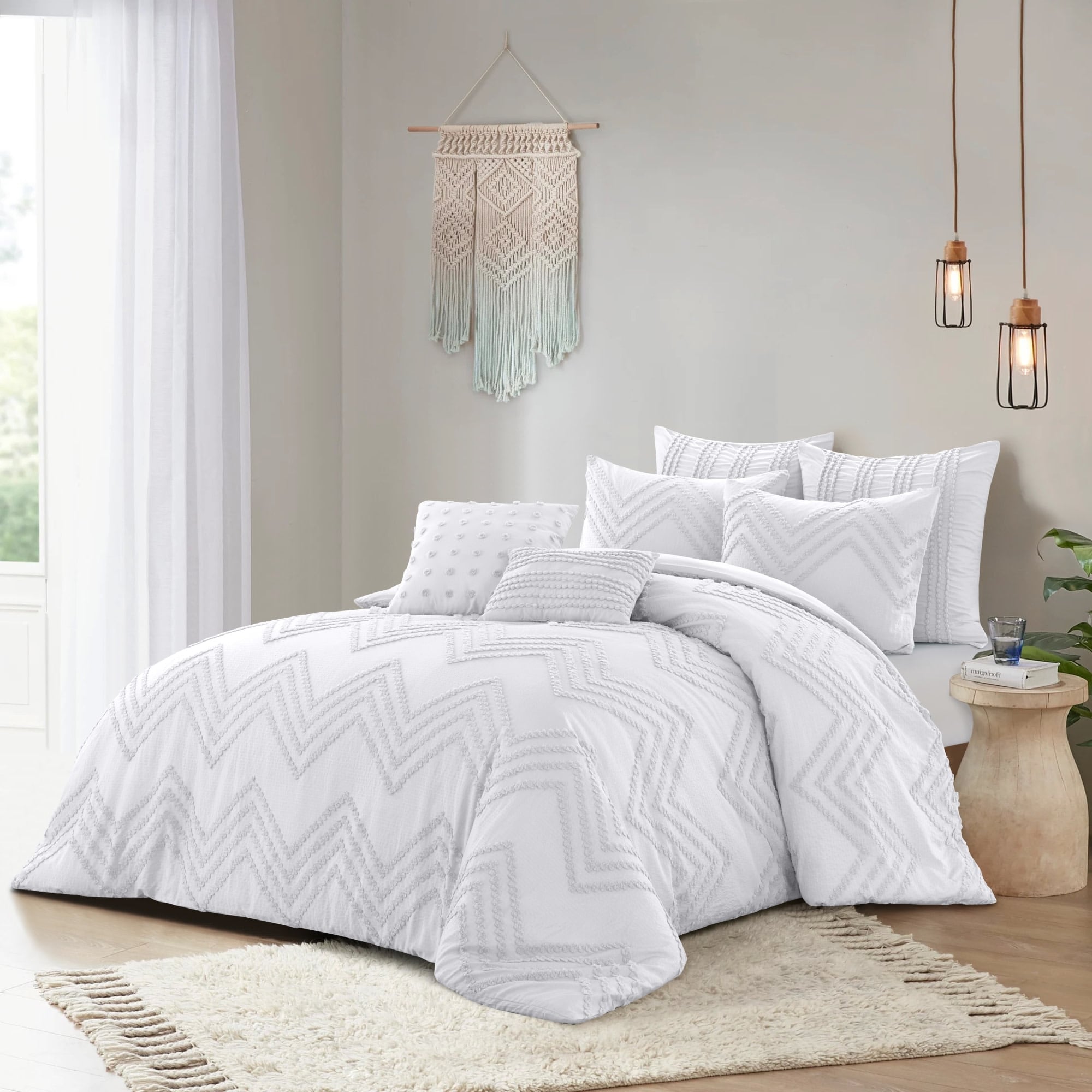 Grace Living GDV369-32WEQ-LS Mandy White Solid Full/Queen Duvet cover