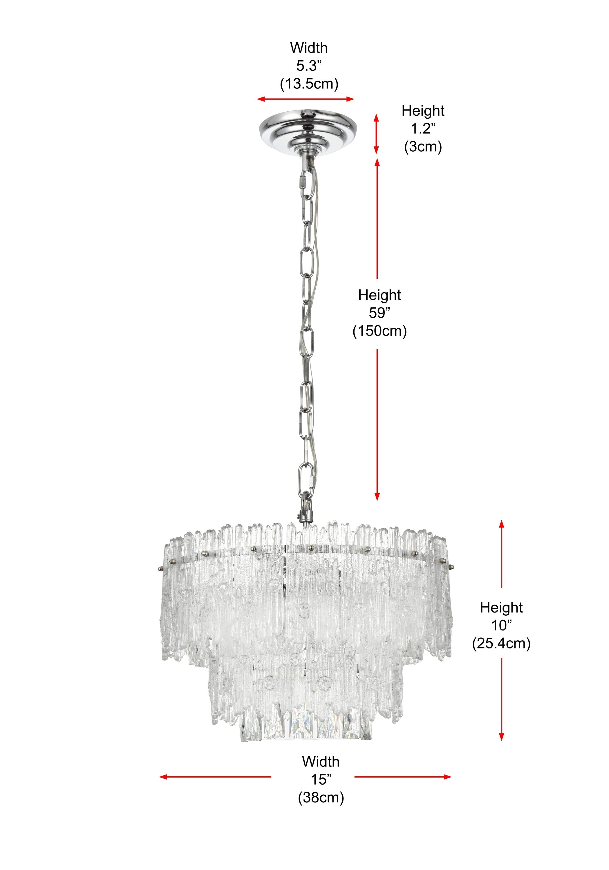 Emilia Chrome 21-Inch Crystal Chandelier with Royal Cut Crystals