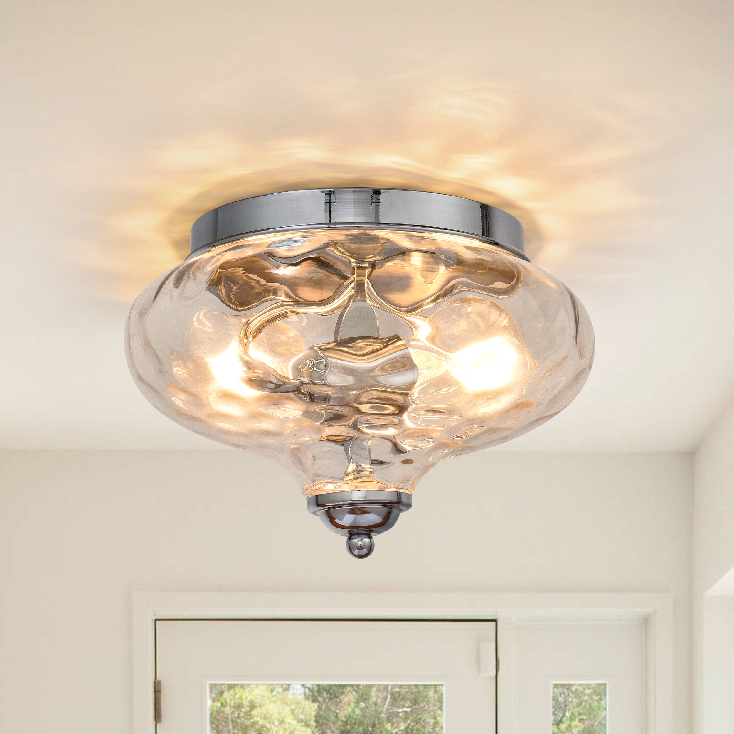 Zicbol PD1033811 Lumin 2 -Light 9-in Brushed Black Flush Mount Light
