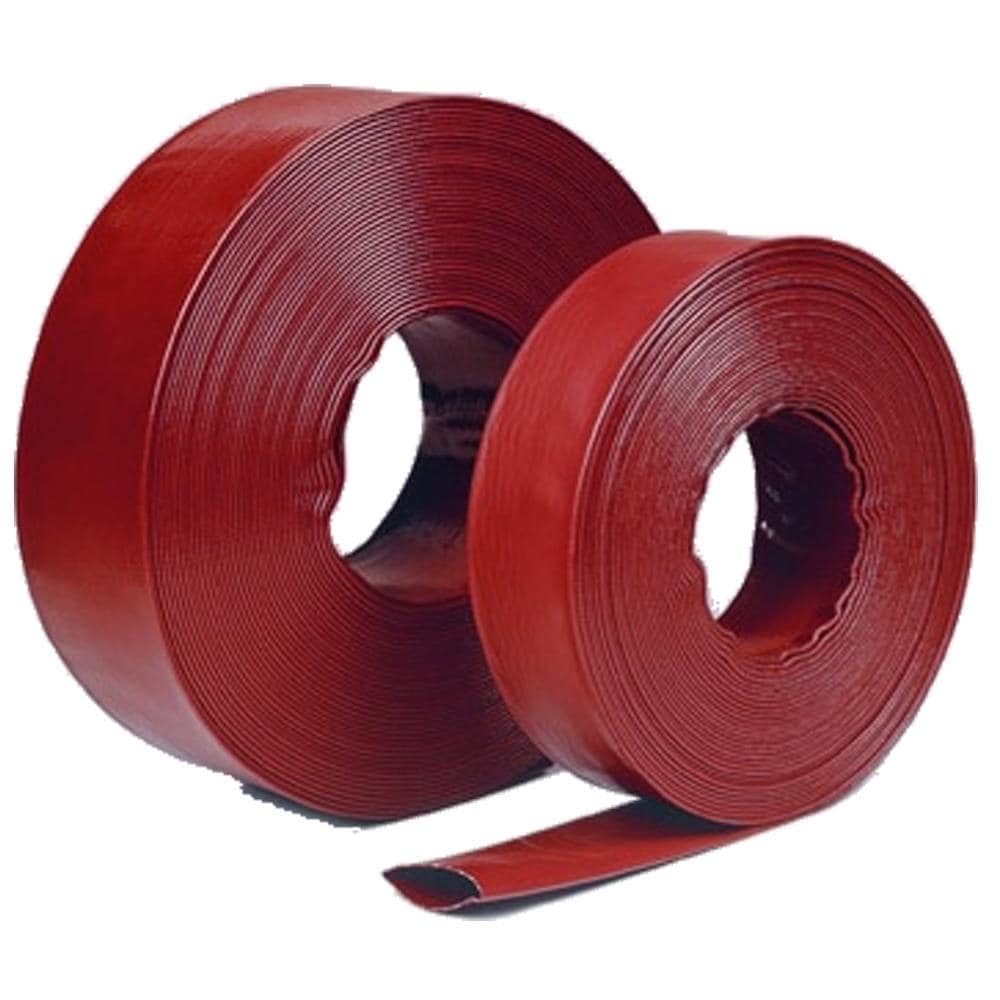 HydroMaxx 1-1/2-in ID x 100-ft PVC Red Flat Discharge Hose at
