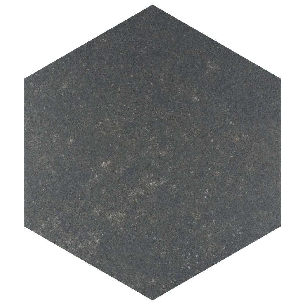 Affinity Tile FCD10TDX Traffic Hex Dark Grey 9-in x 10-in Matte Porcelain Cement Look Hexagon Floor and Wall Tile (11.5-sq. ft/ Carton)