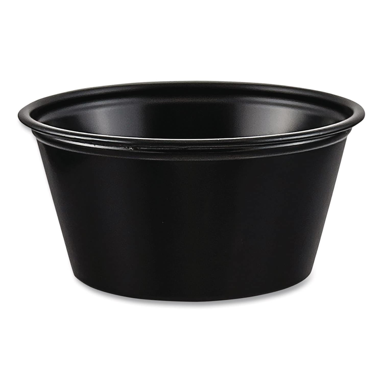Dart Polystyrene Portion Cups 2 oz Plastic Black 250/Bag 10 Bags/Carton