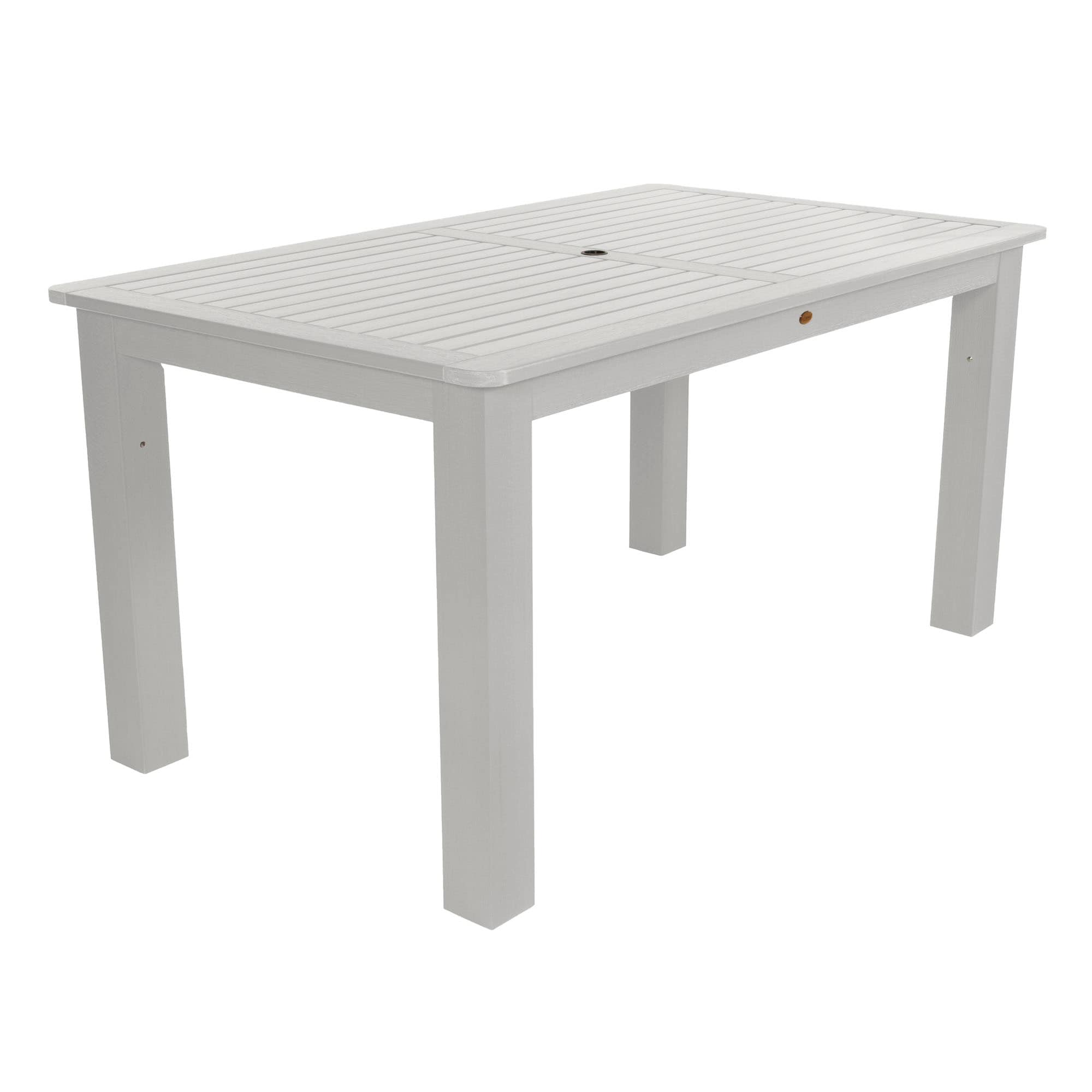 highwood AD-CTB47-WHE Rectangle Outdoor Counter Table 42-in W x 72-in L with Umbrella Hole