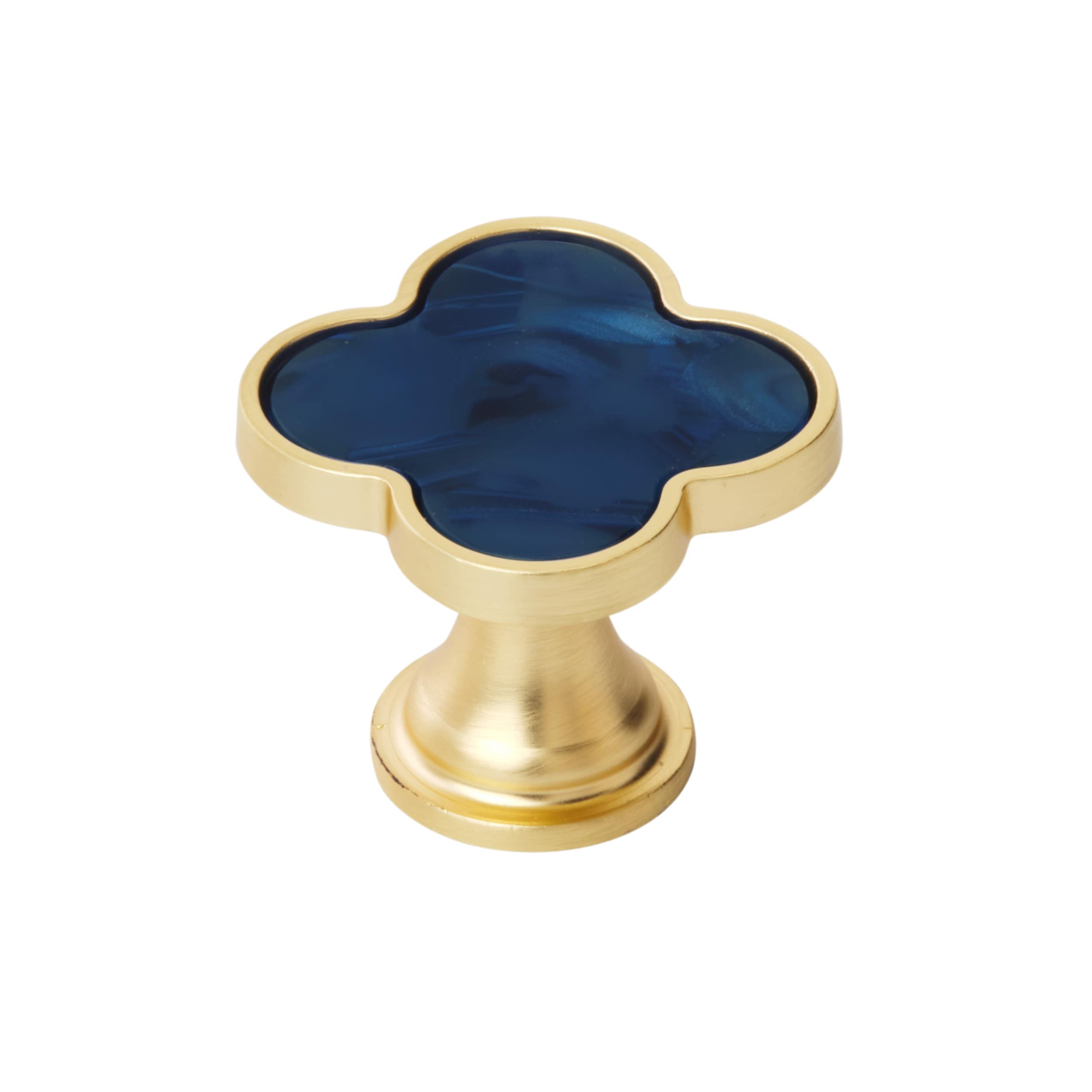 Amerock 2PK36970NVB Accents 1-1/4-in Gold and Navy Blue Geometric Contemporary Cabinet Knob 2 -Pack