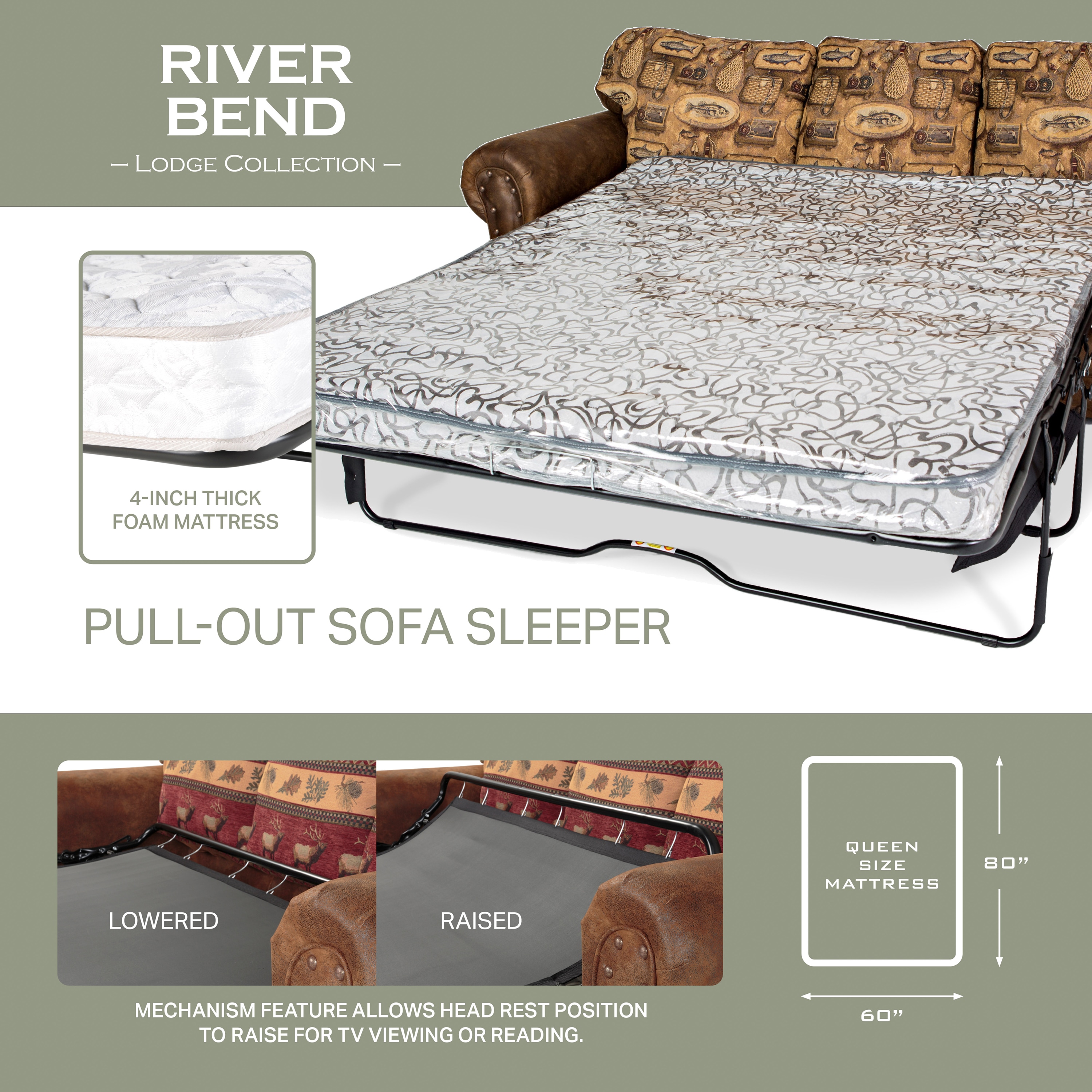 Brown Microfiber and Cotton 4-Piece Sleeper Sofa Set