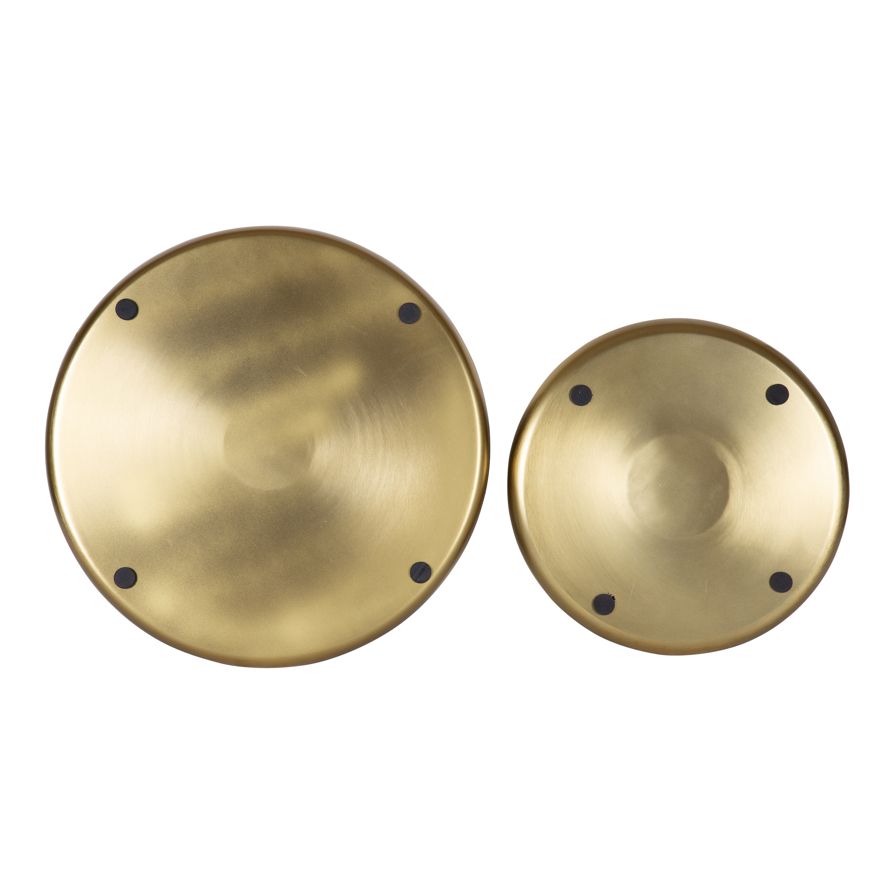 Navy Blue and Gold Round Metal Tray Set, 2 Piece