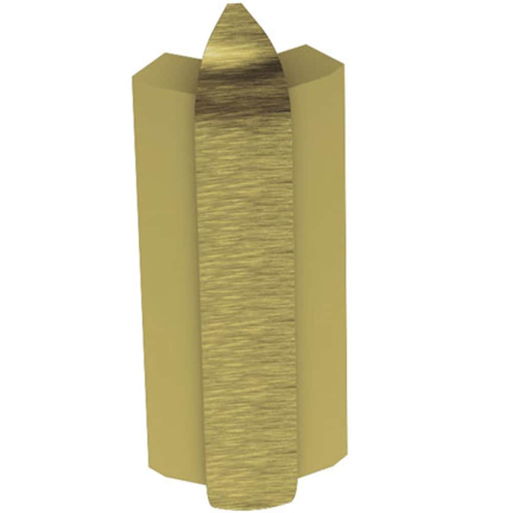 Schluter Systems E135RS80AMGB57 Rondec-Step 0.313-in W x 2.563-in L Brushed brass anodized aluminum Aluminum Outside corner Tile Edge Trim