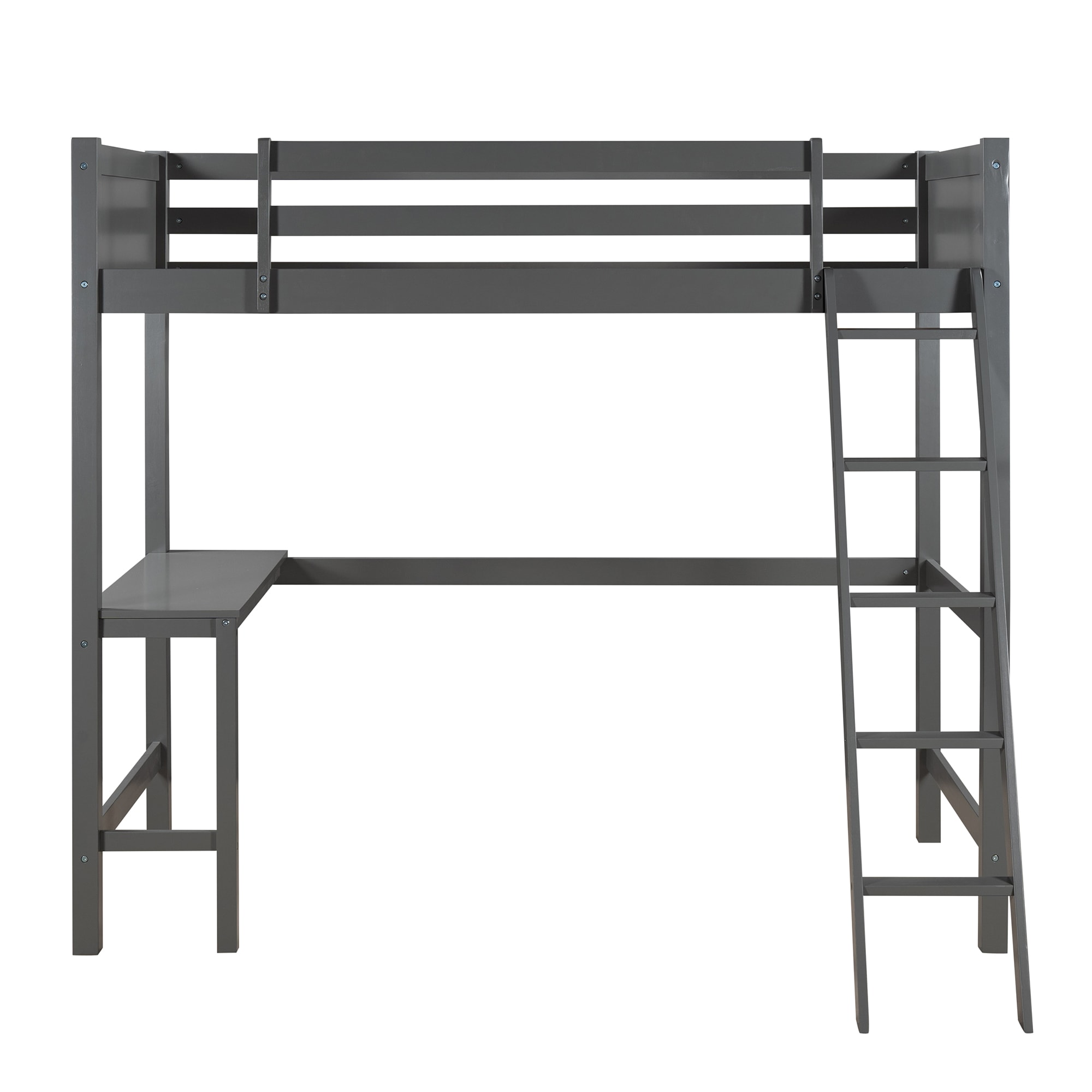 CASAINC Loft Bed Gray Twin Loft Bunk Bed in the Bunk Beds department at ...