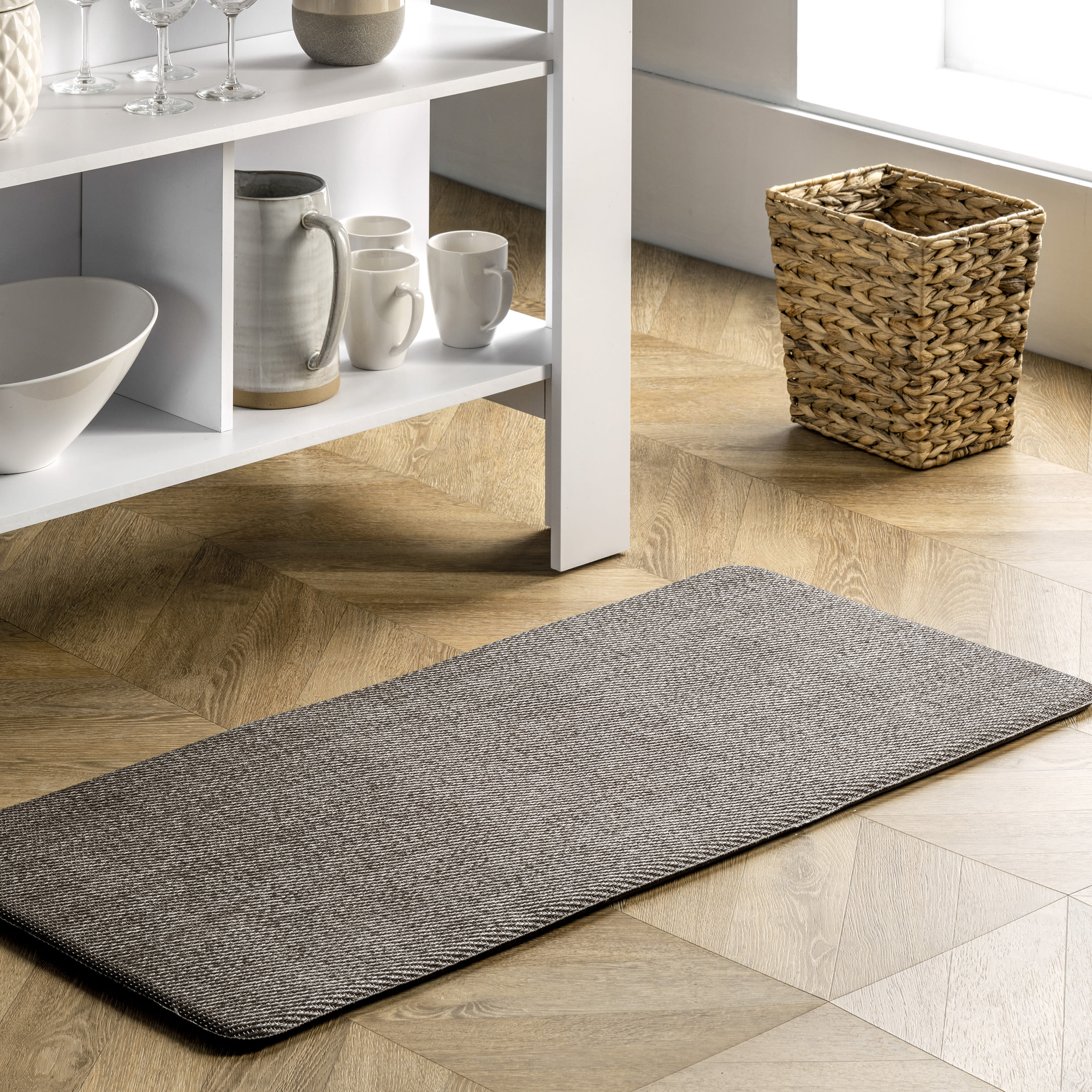 nuLOOM EBWM06D-18030 2-ft x 3-ft Dark Grey PVC Rectangular Indoor Decorative Home Anti-fatigue mat