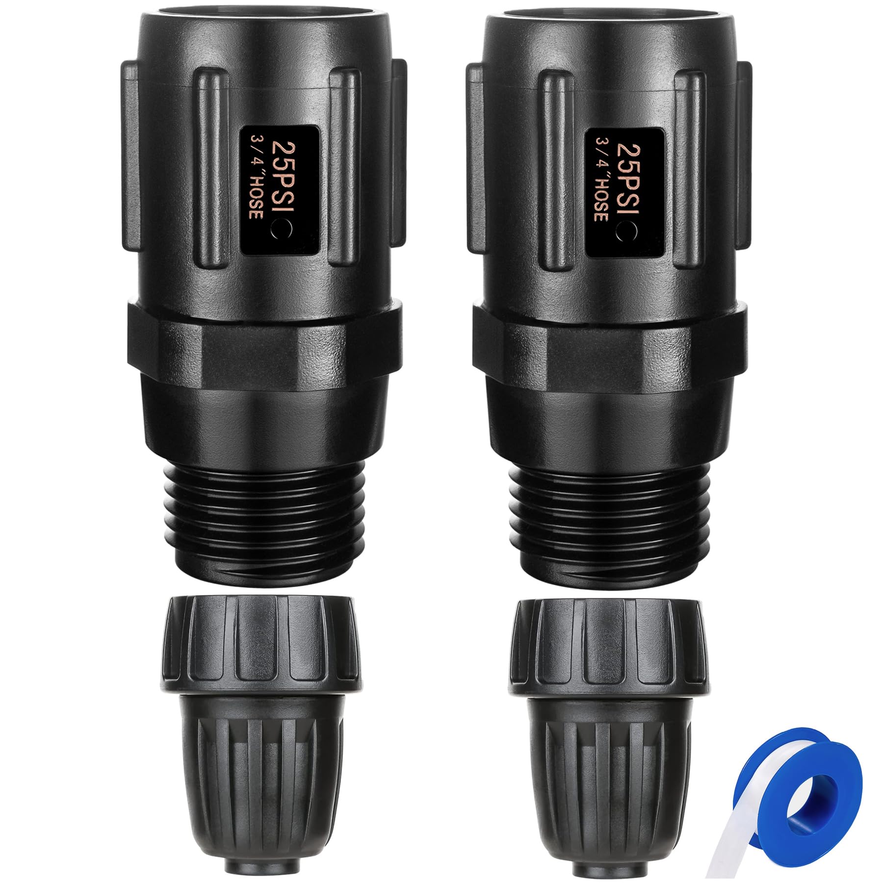 Afoxsos  2 pack Garden Hose Pressure Regulator 25 PSI 34 Inch Female to Male Hose Thread Water Pressure Reducer for Drip Irrigation System Drip