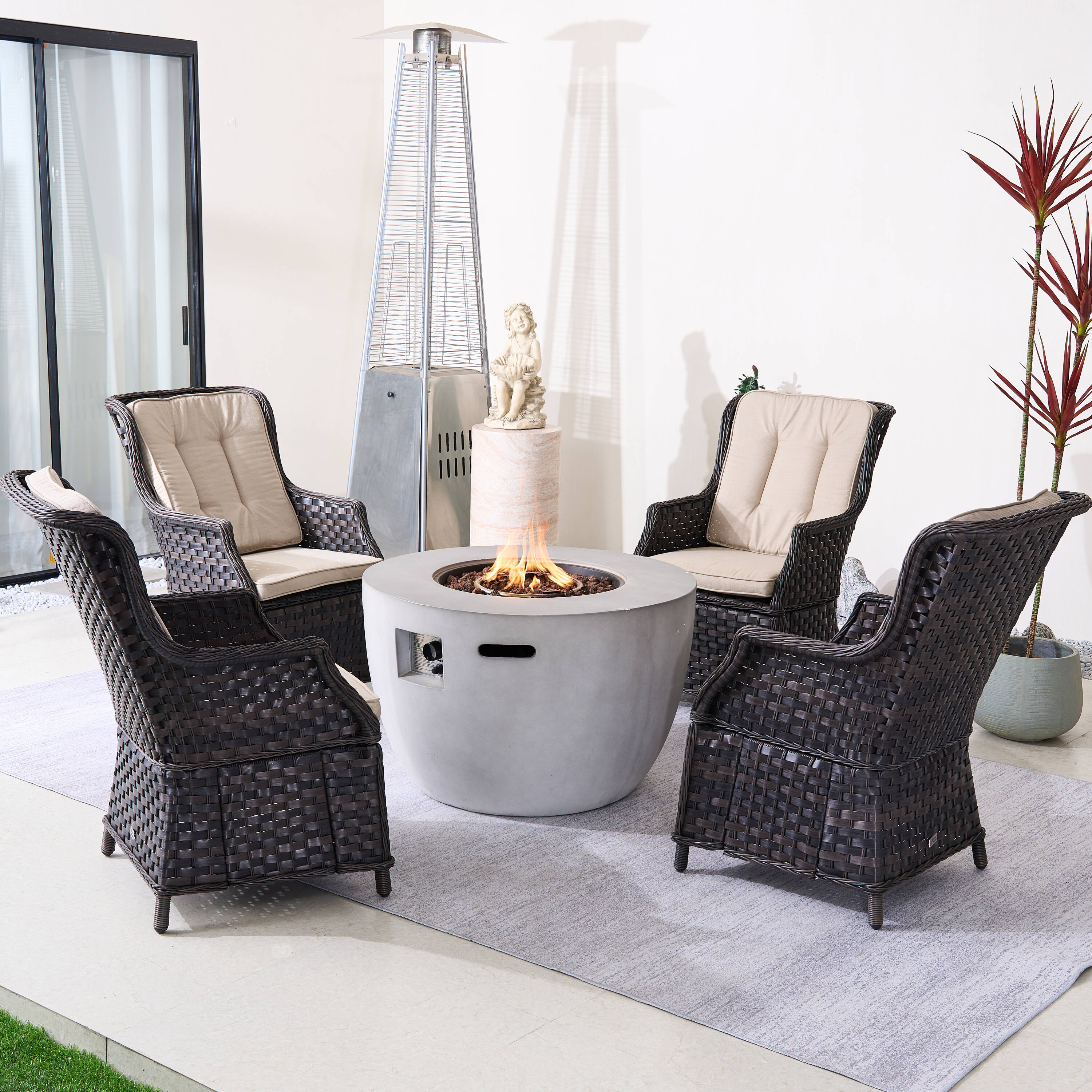 Direct Wicker DWG-4-010B&2160-GR Patio-Conversation-Sets - View #4