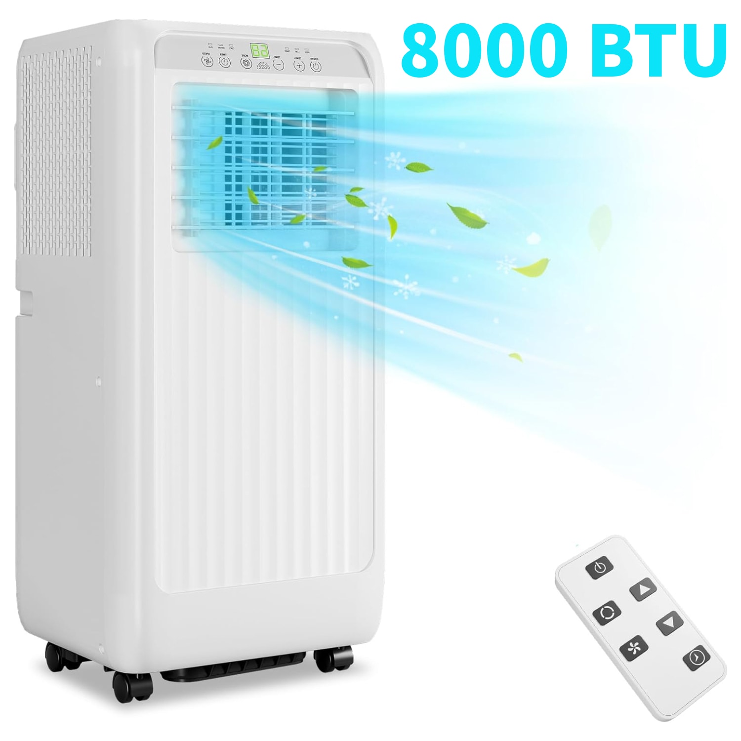 Der Rose LMXPHO-10G4-0822S3CZ 8000 BTU Portable Air Conditioner with Remote Control and Window Kits for Cools up to 350 Sq.ft White