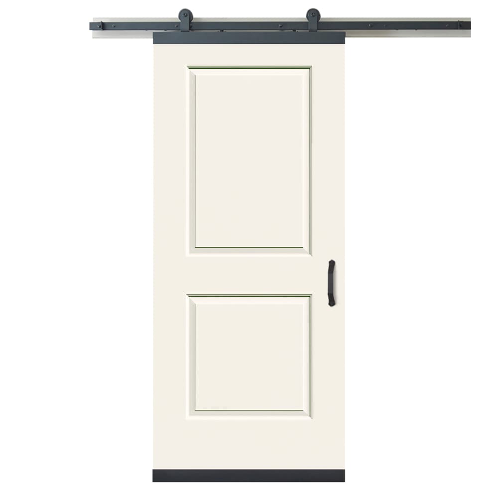RELIABILT LO1344917 36-in x 80-in Moonglow Square Molded composite Hollow core Single Barn Door (Hardware Included)