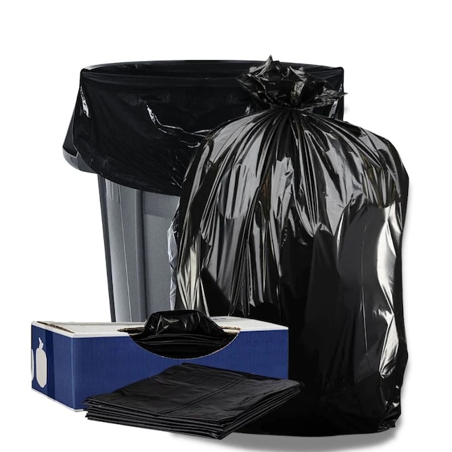 Plasticplace 65-Gallons Black Plastic Can Twist Tie Trash Bag (50-Count) in  the Trash Bags department at