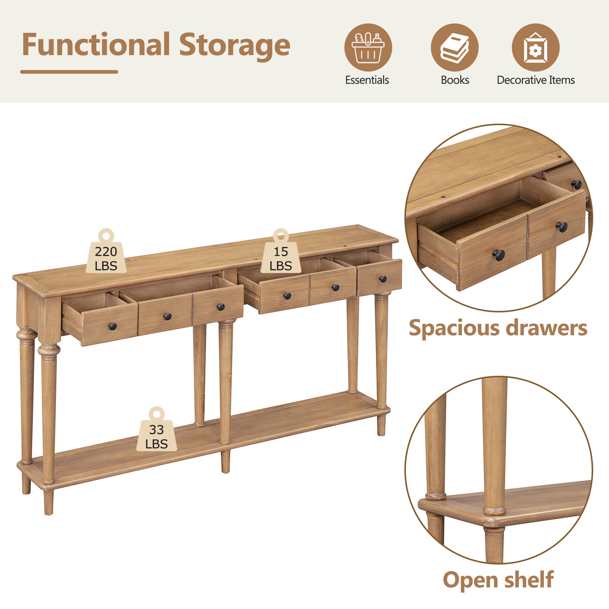 ModernLuxe N715P202860D Console-Sofa-Tables - View #5