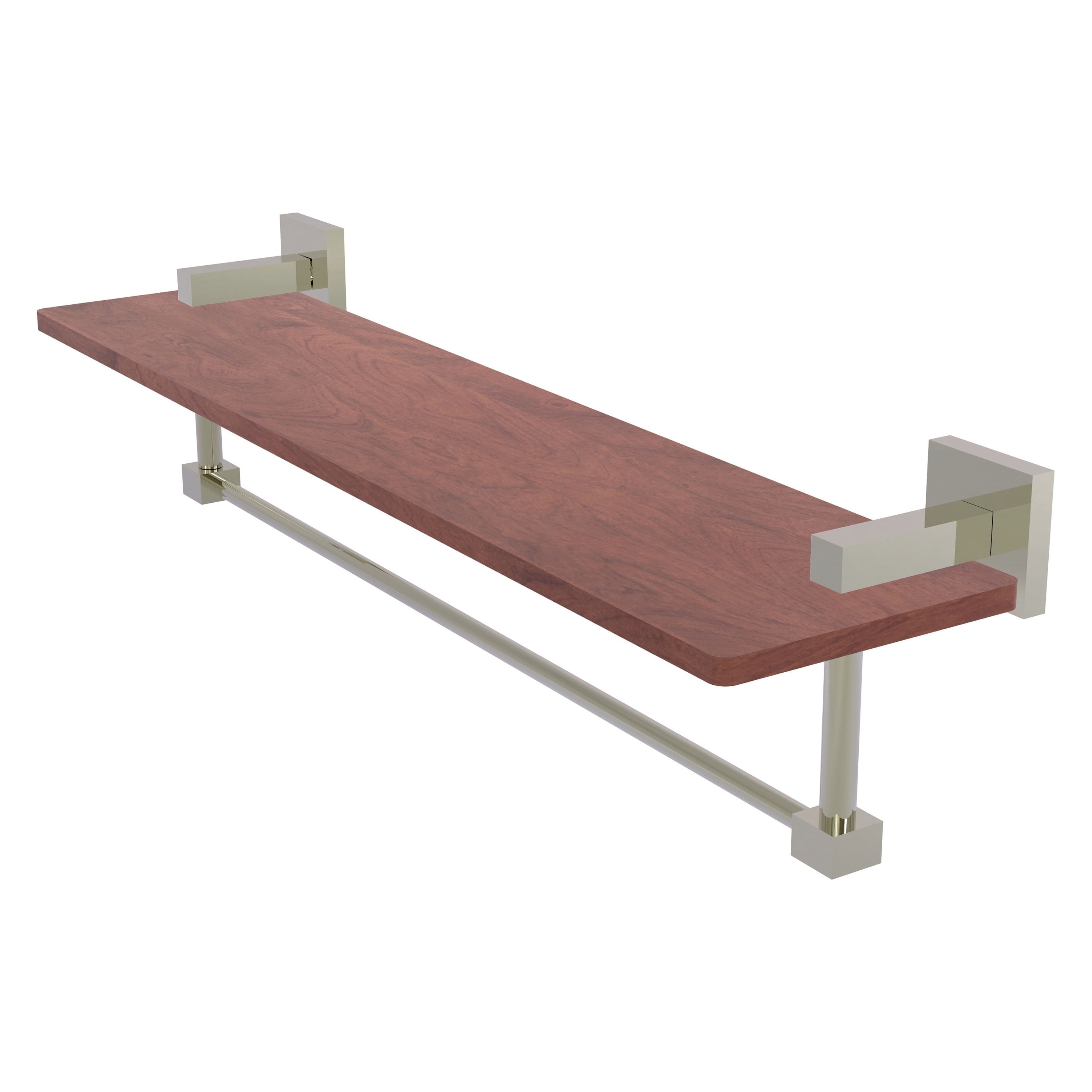 Allied Brass MT-1-22TB-IRW-PNI Montero Polished Nickel Wall mount Bathroom Shelf ( 22-in x 4-in x 5-in )