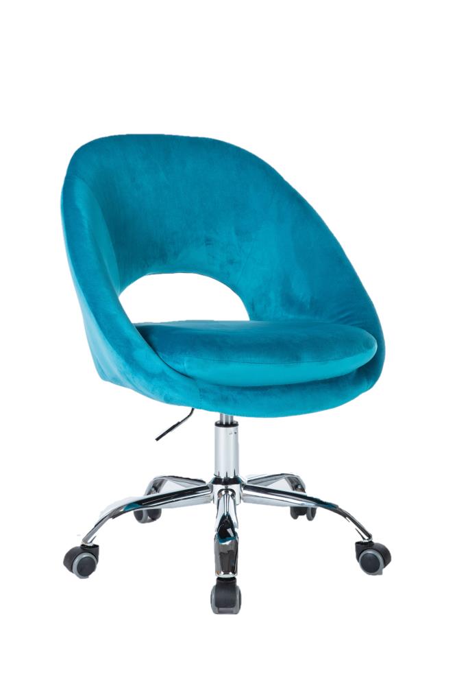 blue fluffy desk chair