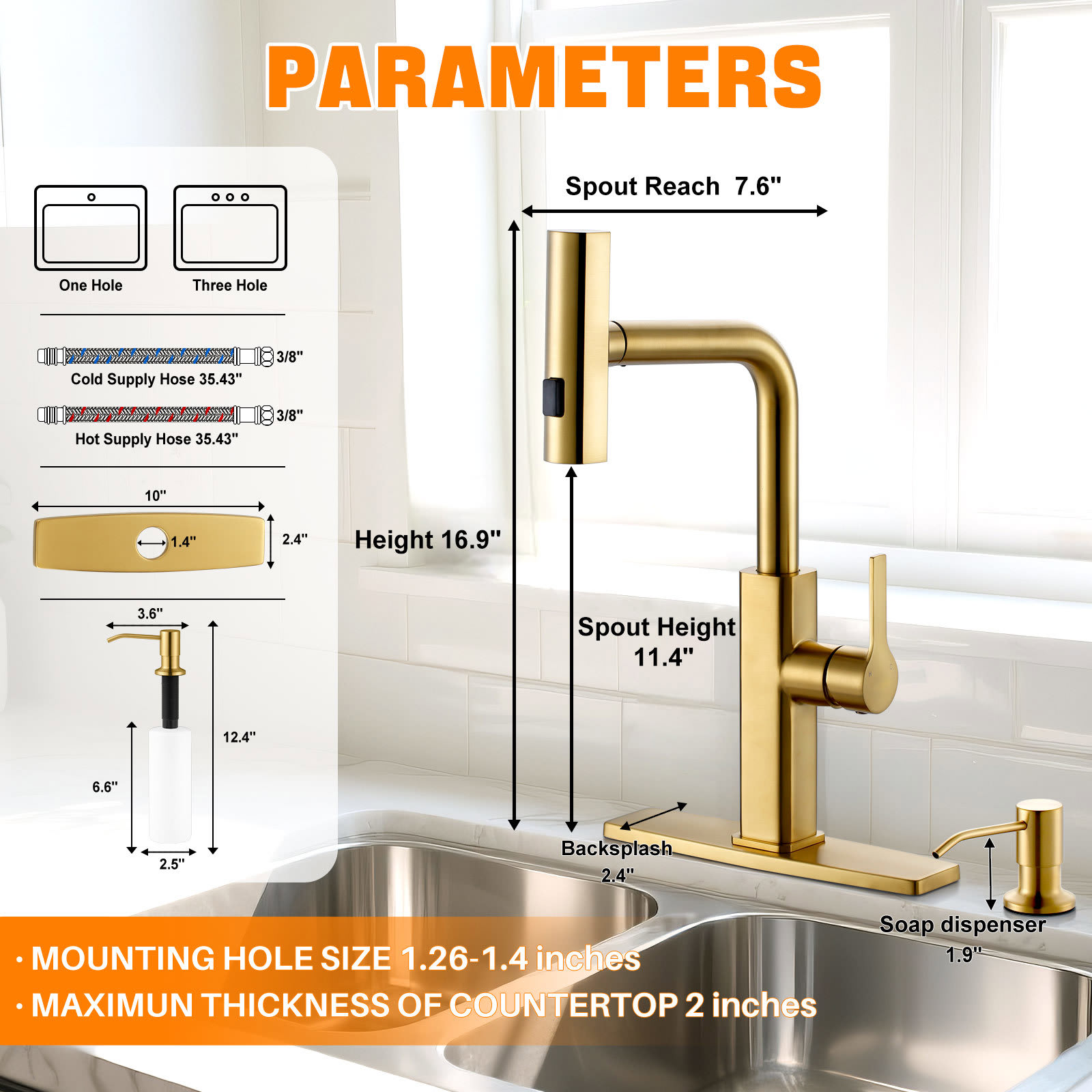 ALEASHA AL-4M40G-S Kitchen-Faucets - View #5