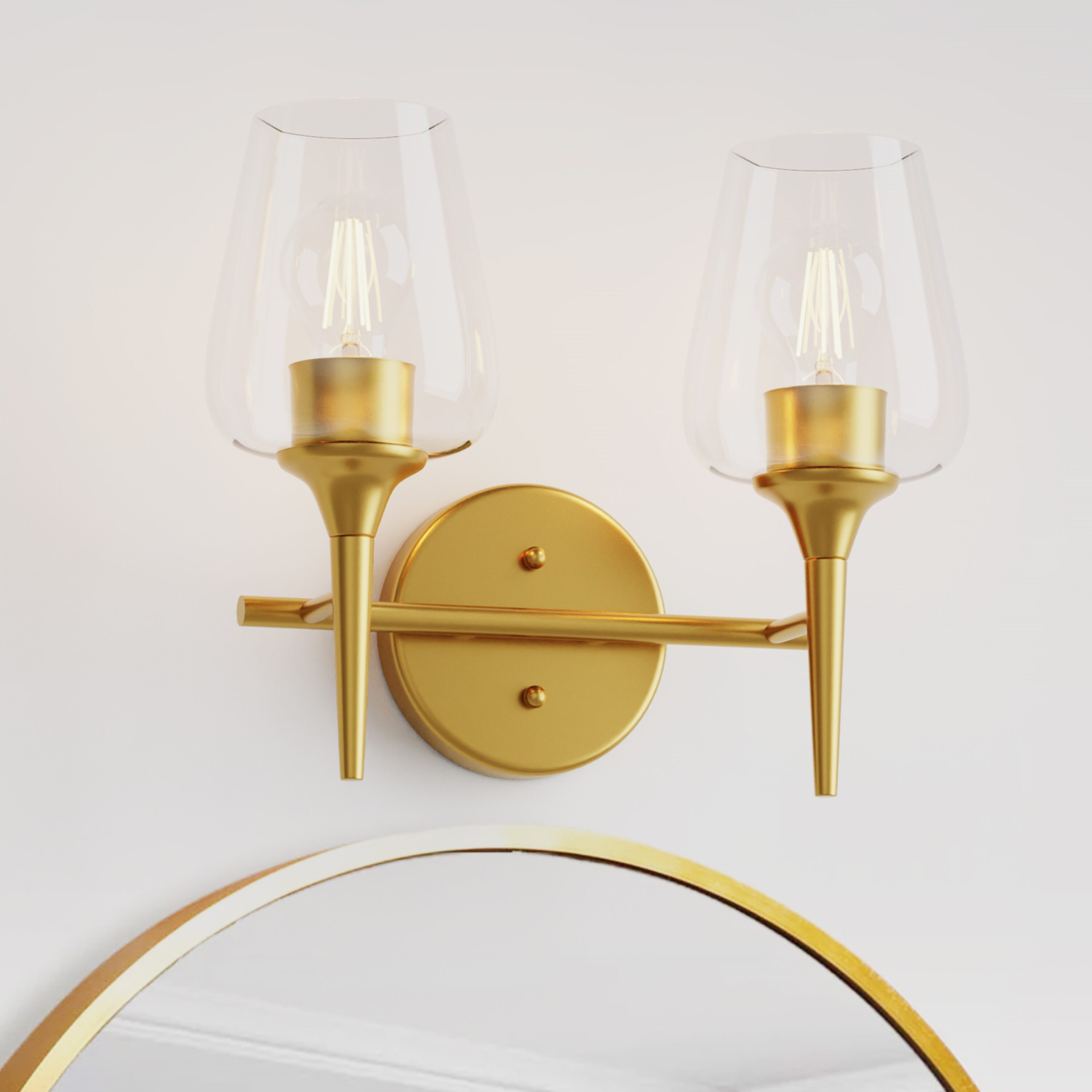  WL020-SG Dura 13.11-in 2 -Light Brushed Gold Modern/contemporary Vanity light