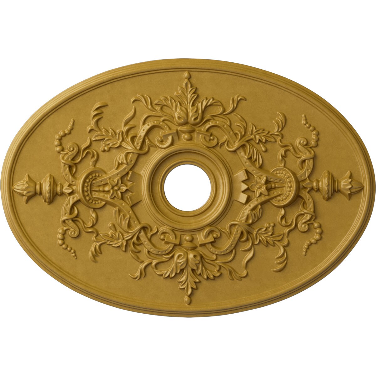 Ekena Millwork CM21X30ALIGS Alexa 21.25-in W x 30.75-in L Painted Iridescent Gold Polyurethane Whole Ceiling Medallion