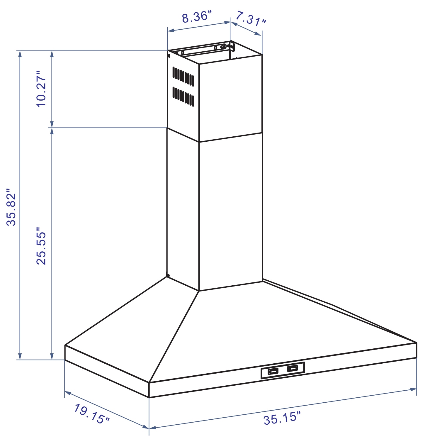 Winflo LRW03C36SRC Wall-Mounted-Range-Hoods - View #6