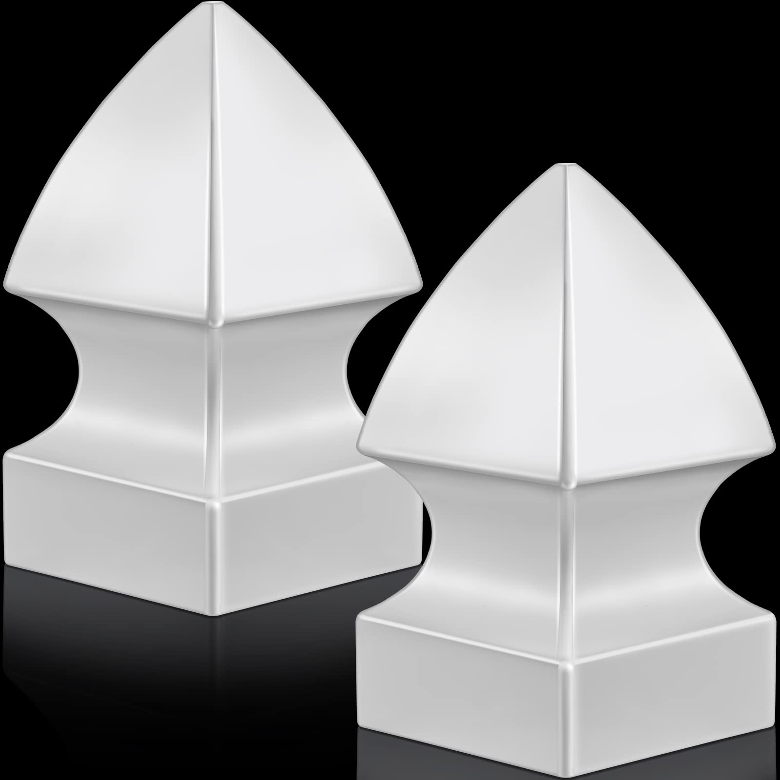 Afoxsos  Vinyl Post Cap Gothic Style Decking Caps PVC Fence Parts for Five Inch by Five Inch Posts Set of Two durable home and garden accessory
