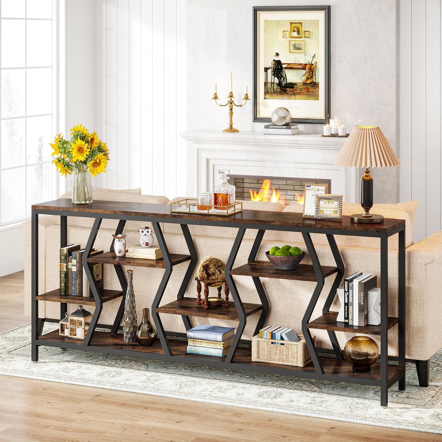 Curated visual reference: Gallery Detail: Tinyhomie 70 9 Inches Sofa Console Table With 4 Tier