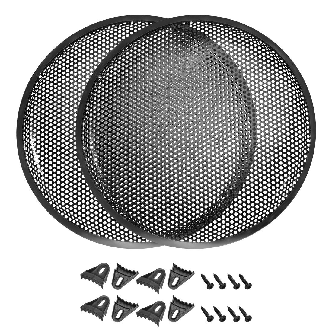 Unique Bargains 2pcs 15-Inch Speaker Waffle Grill Metal Mesh Subwoofer Guard Protector Cover with Clips Screws #S26042000UX0939