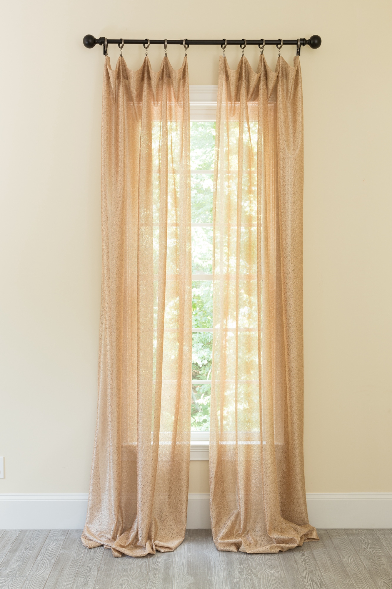 Manor Luxe Palermo Sheer Rod Pocket Window Curtain,Single Panel 52 x 84