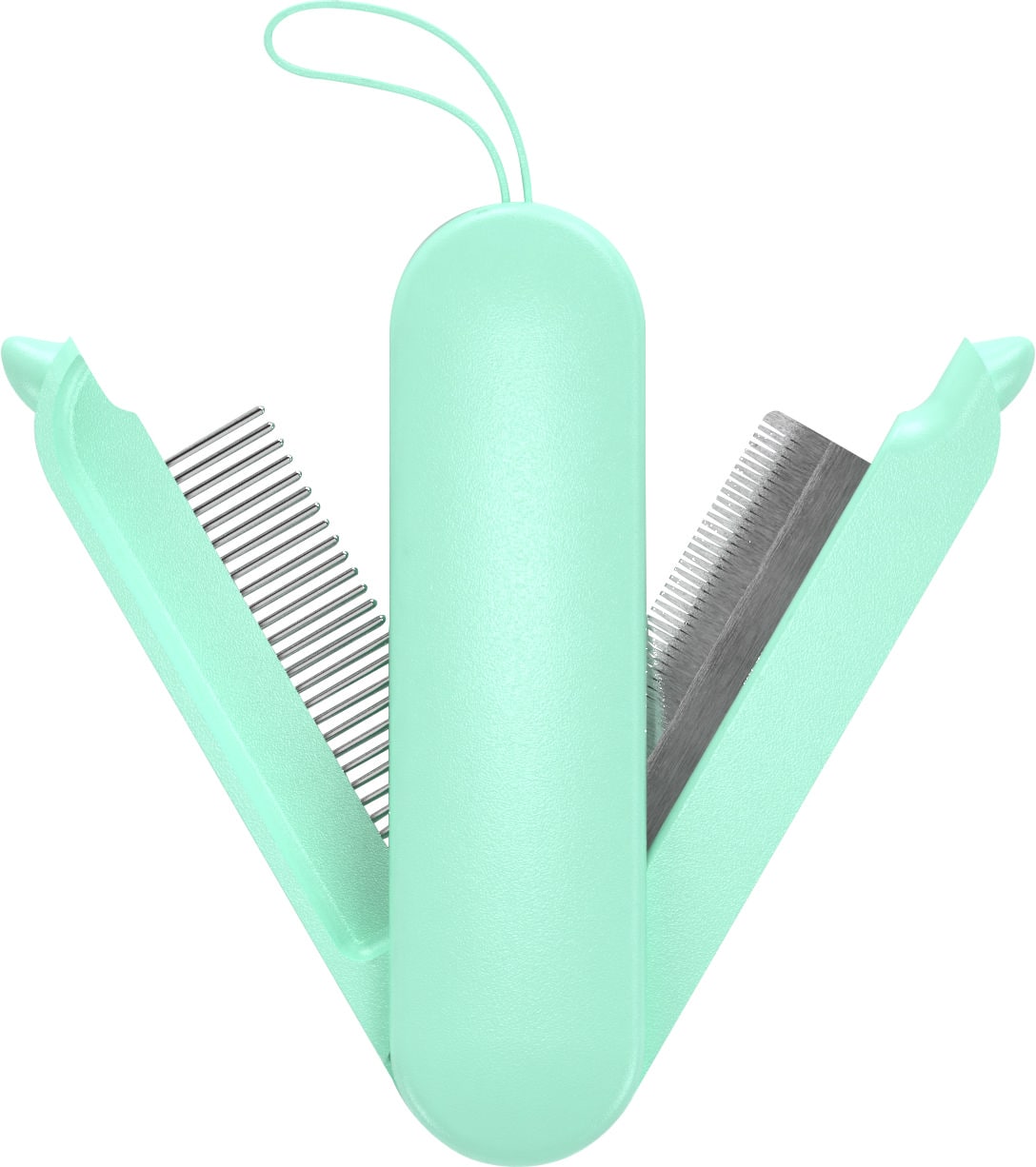 Pet Life GR3GNMD Green Dog/Cat Deshedding brush