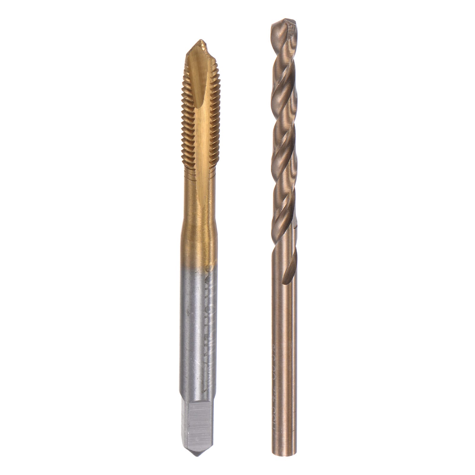Unique Bargains M5 x 0.8 Spiral Point Thread Tap and 4.2mm Drill Bit Set Metric Titanium Plated Cobalt High Speed Steel Machine Screw Thread Tap Threading Tool #S26031100UX4745