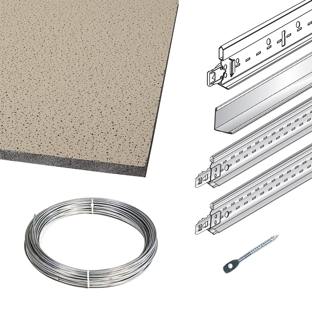 Armstrong Ceilings  Fine Fissured Adobe 2-ft x 2-ft Ceiling Tile Kit