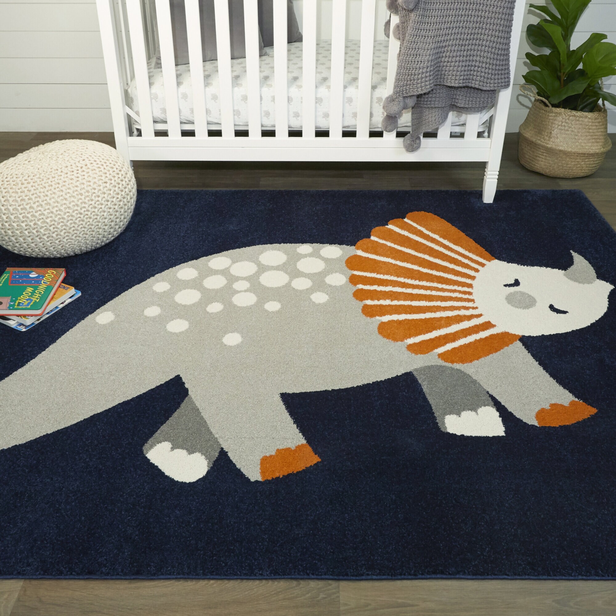 Balta 3098530 5 x 6 (ft) Polypropylene Navy Rectangular Indoor Animal print Global Area rug