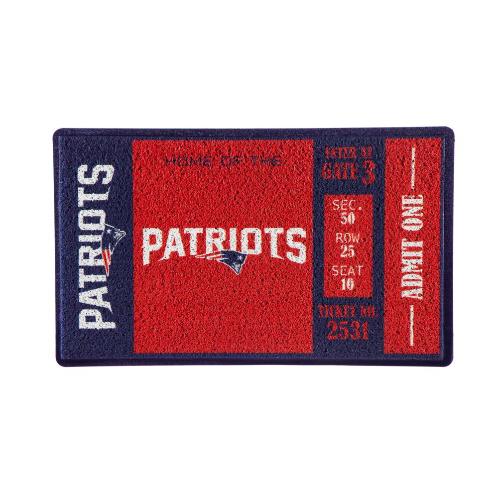 Team Sports America New England Patriots 2-1/2-ft x 1-1/2-ft Interlocking  Blue Rectangular Outdoor Decorative Sports Door Mat in the Mats department  at