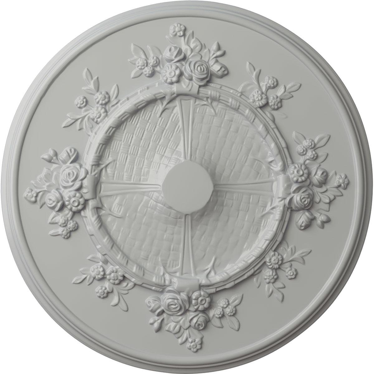 Ekena Millwork CM27FLFRF Flower 27-in W x 27-in L Painted Frost Polyurethane Whole Ceiling Medallion