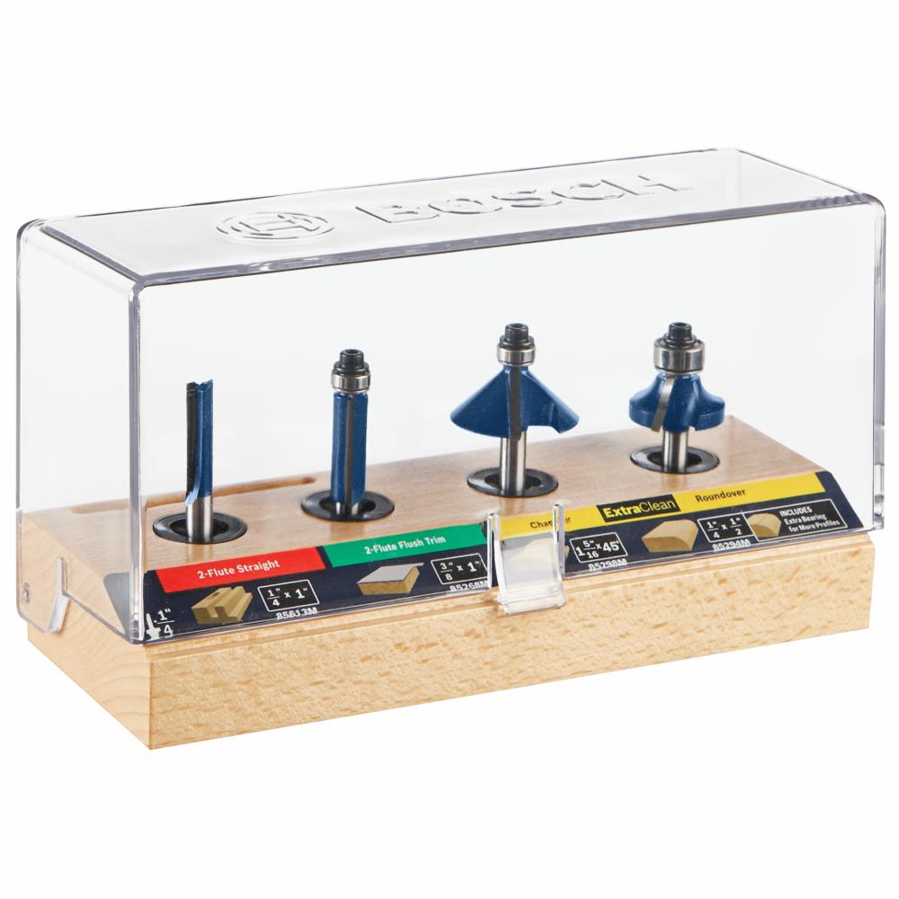 Bosch 4 Piece Carbide Tipped Router Bit Set at Lowes