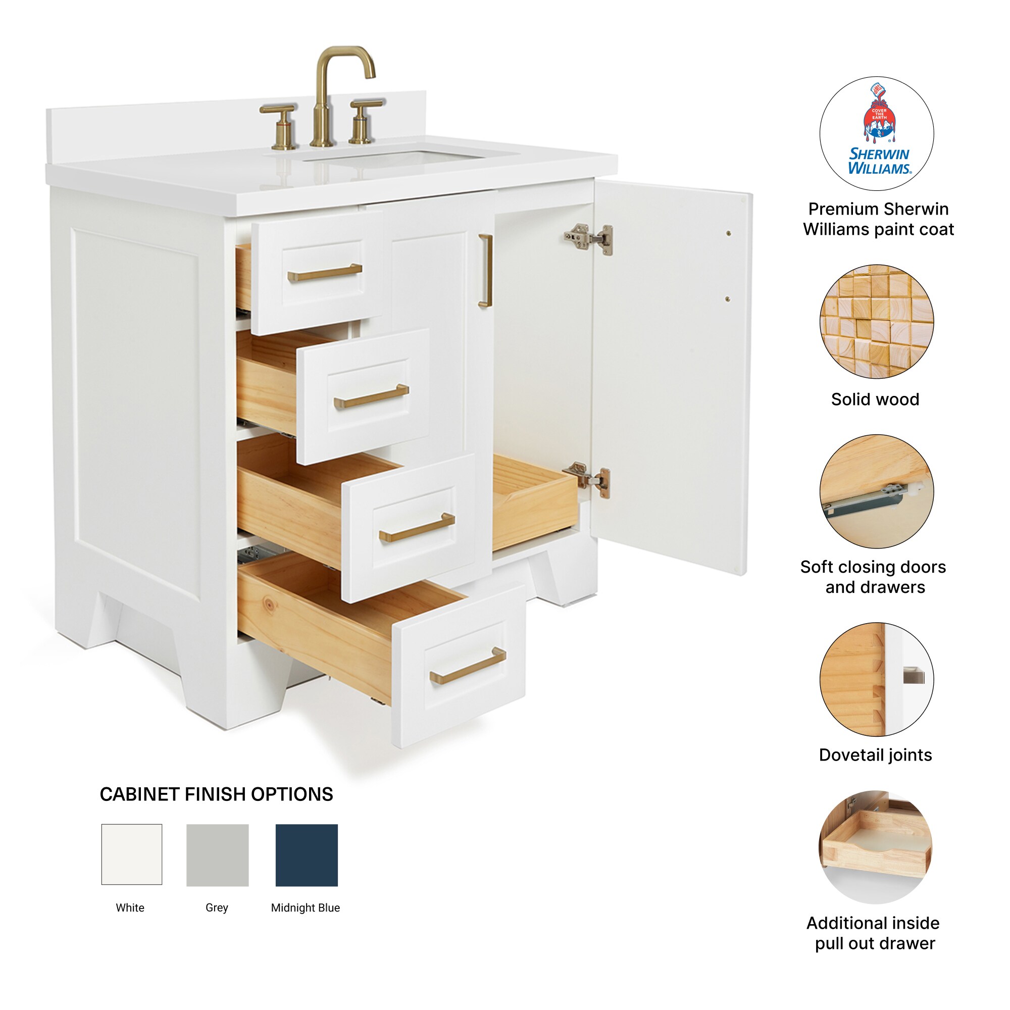 ARIEL Q037SRWQRVOWHT Bath-Vanity-Combo - View #4